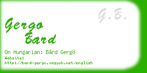 gergo bard business card