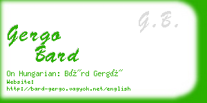 gergo bard business card